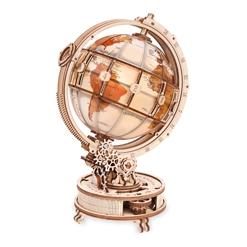 ROKR ST003D Classic 3D Wood Puzzle - Luminous Globe (Electric Version)