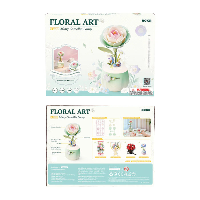Rolife AF02S Minty Camellia Lamp DIY Miniature 3D Plastic Model Kit