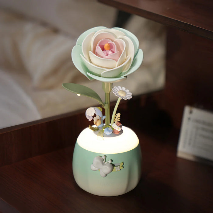 Rolife AF02S Minty Camellia Lamp DIY Miniature 3D Plastic Model Kit