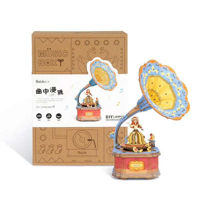 Rolife AM43 DIY Music Box - Vintage Gramophone