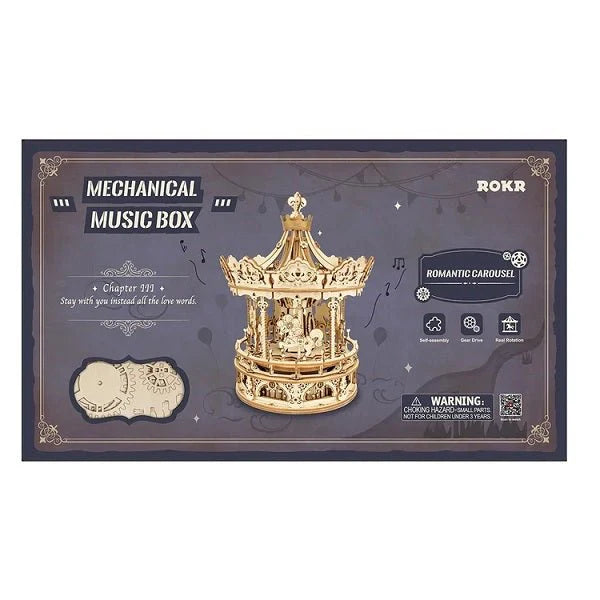 Rolife AMK62 Mechanical Music Box 3D Wooden Puzzle- Romantic Carousel