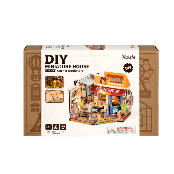 Rolife DG164 DIY Miniature House Kit - Corner Bookstore