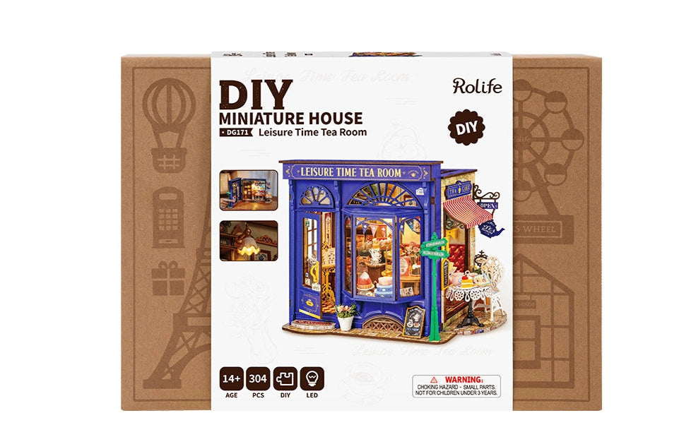 Rolife DG171 DIY Miniature House Kit - Leisure Time Tea Room