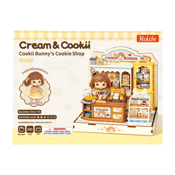 Rolife DG177 Cookii Bunny's Cookie Shop DIY Miniature 3D Wooden Model Kit