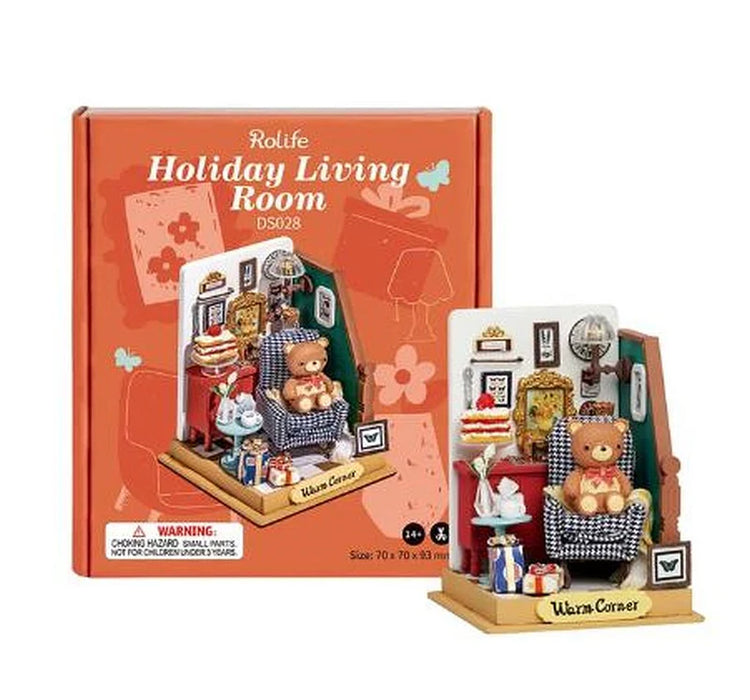 Rolife DS028 DIY Super Miniature House Kit - Holiday Living Room