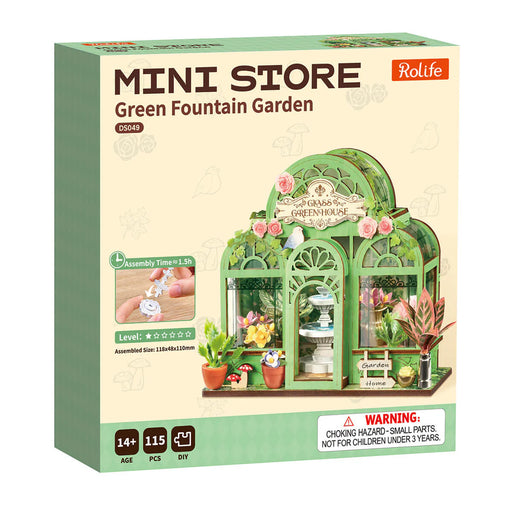 Rolife DS049 DIY Super Miniature House Kit - Green Fountain Garden