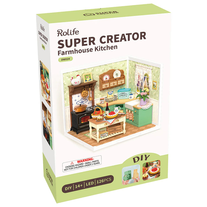 Rolife DW024 Super Creator Farmhouse Kitchen DIY Miniature 3D Plastic Model