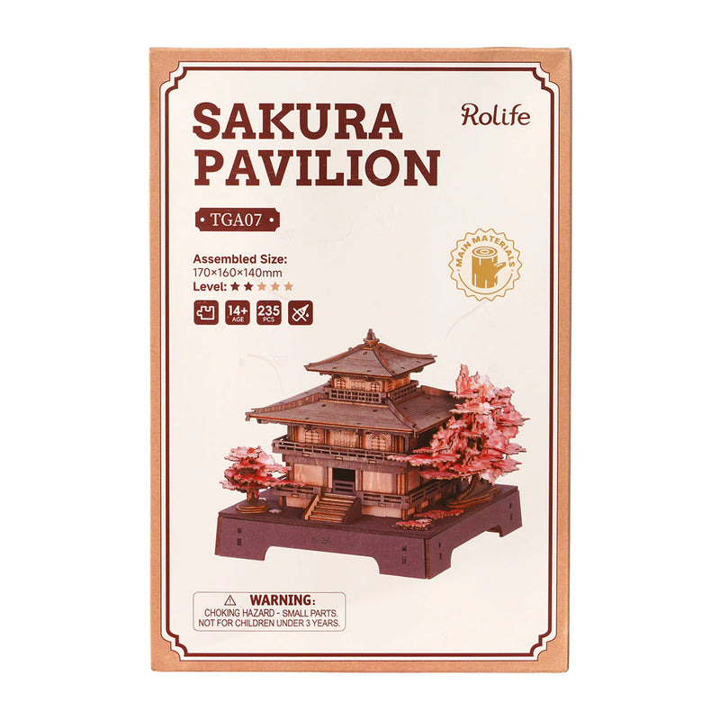 Rolife TGA07 DIY Wooden 3D Puzzle - Sakura Pavilion - Cathedral