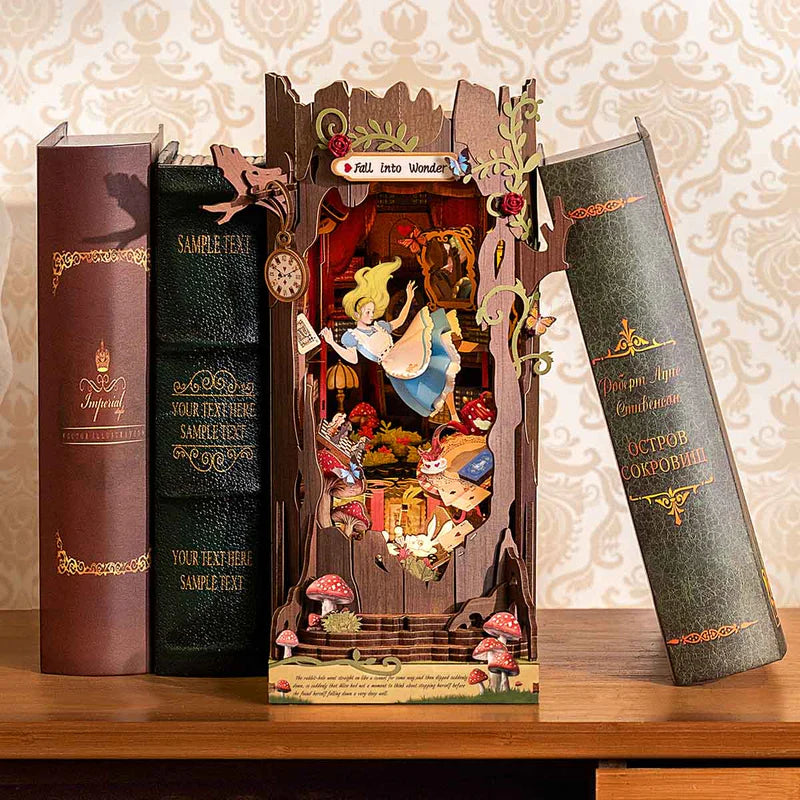 Rolife TGB012 DIY Book Nook Kit - Alice Adventure Fall Into Wonder