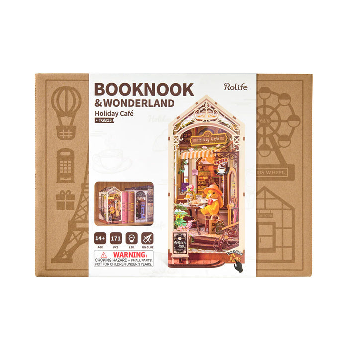 Rolife TGB15 Holiday Cafe Book Nook Miniature 3D Wooden Model Kit