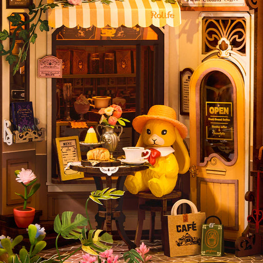 Rolife TGB15 Holiday Cafe Book Nook Miniature 3D Wooden Model Kit