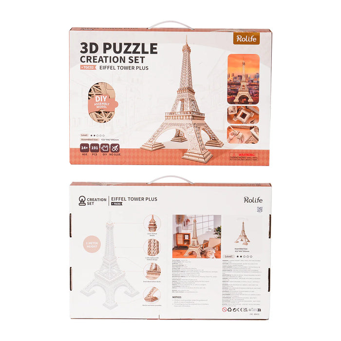 Rolife TGC02 Eiffel Tower Plus DIY Miniature 3D Wooden Model Kit