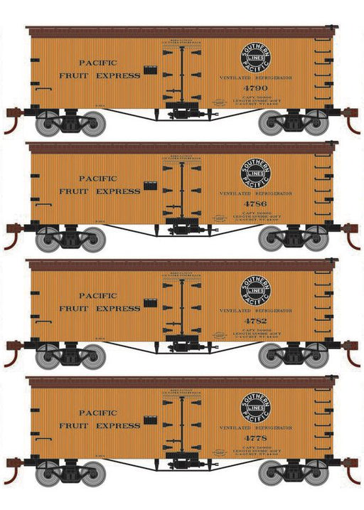 Roundhouse 1002 HO Scale 36' Wood Reefer Pacific Fruit Express PFE 4-Pack #2