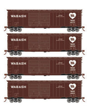 Roundhouse 1004 HO Scale 50' Double Door Boxcar Wabash WAB "Heart/Flag" 4-Pack #1