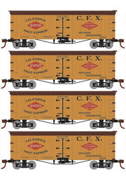 Roundhouse 1009 HO Scale 36' Wood Reefer California Fruit Express CFX 4-Pack #2