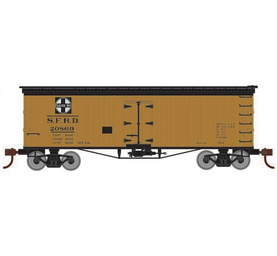 Roundhouse 1012 HO Scale 36' Wood Reefer Santa Fe SFRD 20869