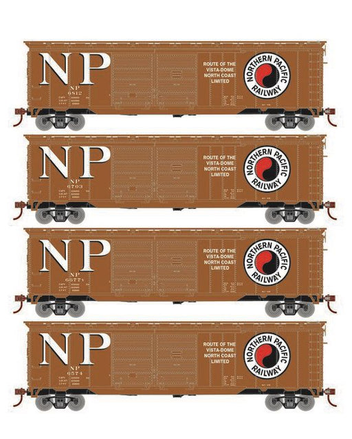 Roundhouse 1015 HO Scale 50' Double Door Boxcar Northern Pacific NP 4-Pack #2