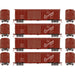 Roundhouse 1017 HO Scale 50' Double Door Boxcar Burlington CB&Q "Brown" 4-Pack #2