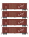 Roundhouse 1017 HO Scale 50' Double Door Boxcar Burlington CB&Q "Brown" 4-Pack #2