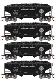 Roundhouse 1018 HO Scale 34' Offset Open Hopper Baltimore & Ohio B&O 4-Pack #1