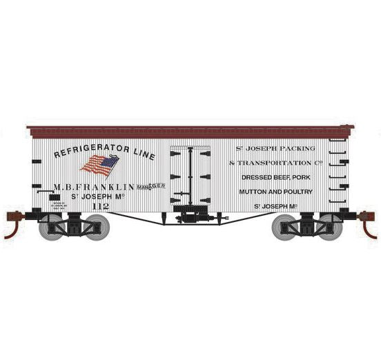 Roundhouse 1022 HO Scale 36' Wood Reefer St. Joseph Packing SJPX 112
