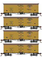 Roundhouse 1024 HO Scale 36' Wood Reefer American Refrigerator Transit ART 4-Pack #1
