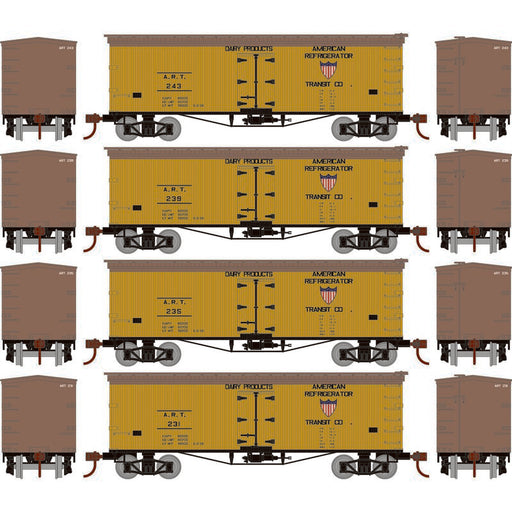 Roundhouse 1024 HO Scale 36' Wood Reefer American Refrigerator Transit ART 4-Pack #1