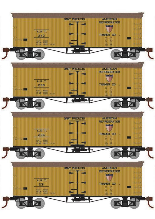 Roundhouse 1024 HO Scale 36' Wood Reefer American Refrigerator Transit ART 4-Pack #1