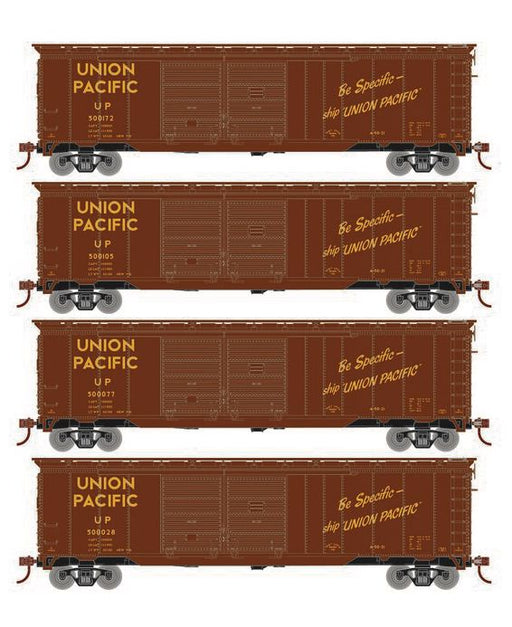 Roundhouse 1031 HO Scale 50' Double Door Boxcar Union Pacific UP "Be Specific" 4-Pack #2