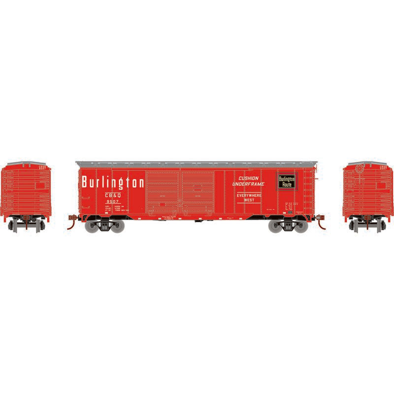 Roundhouse 1034 HO Scale 50' Double Door Boxcar Burlington CB&Q "Red" 9507