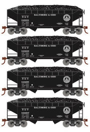 Roundhouse 1037 HO Scale 34' Offset Open Hopper Baltimore & Ohio B&O 4-Pack #2