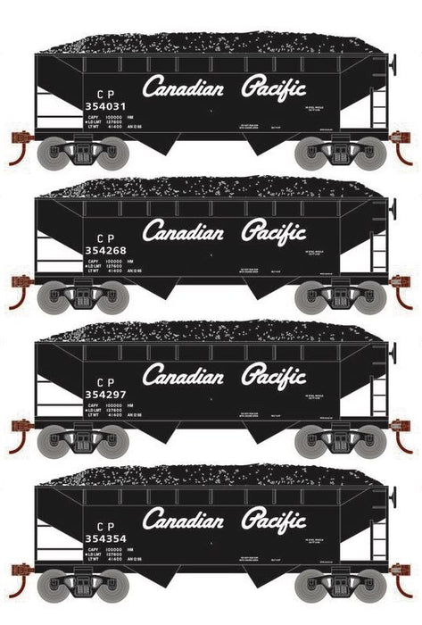 Roundhouse 1038 HO Scale 34' Offset Open Hopper Canadian Pacific CP 4-Pack #1