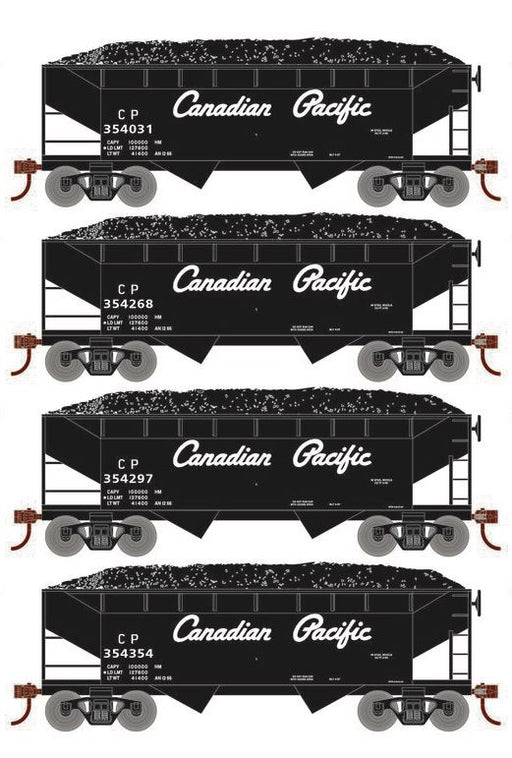 Roundhouse 1038 HO Scale 34' Offset Open Hopper Canadian Pacific CP 4-Pack #1