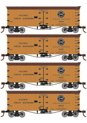 Roundhouse 1039 HO Scale 36' Wood Reefer Pacific Fruit Express PFE 4-Pack #1