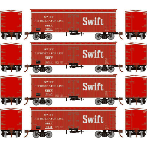Roundhouse 1040 HO Scale 36' Wood Reefer Swift SRLX 4-Pack #2