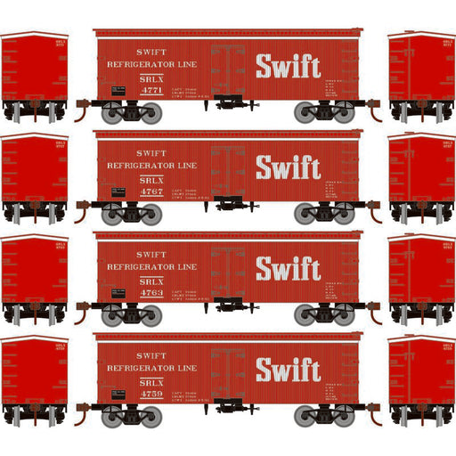 Roundhouse 1041 HO Scale 36' Wood Reefer Swift SRLX 4-Pack #1