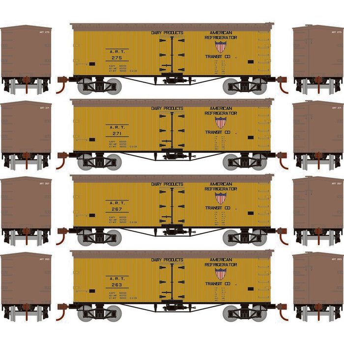 Roundhouse 1044 HO Scale 36' Wood Reefer American Refrigerator Transit ART 4-Pack #2