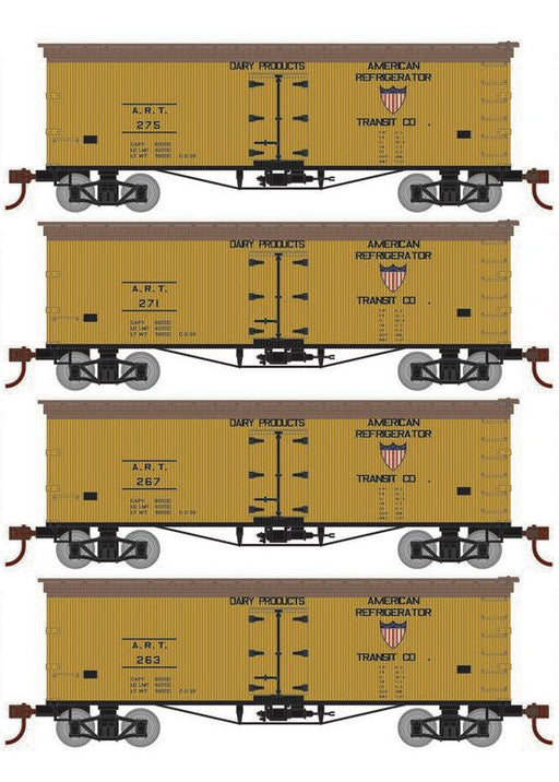 Roundhouse 1044 HO Scale 36' Wood Reefer American Refrigerator Transit ART 4-Pack #2