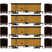 Roundhouse 1046 HO Scale 36' Wood Reefer Santa Fe SFRD 4-Pack #1