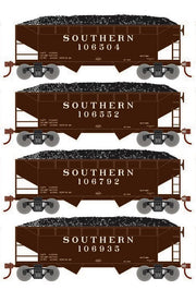 Roundhouse 1047 HO Scale 34' Offset Open Hopper Southern SOU 4-Pack #1