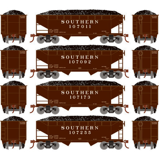 Roundhouse 1048 HO Scale 34' Offset Open Hopper Southern SOU 4-Pack #2