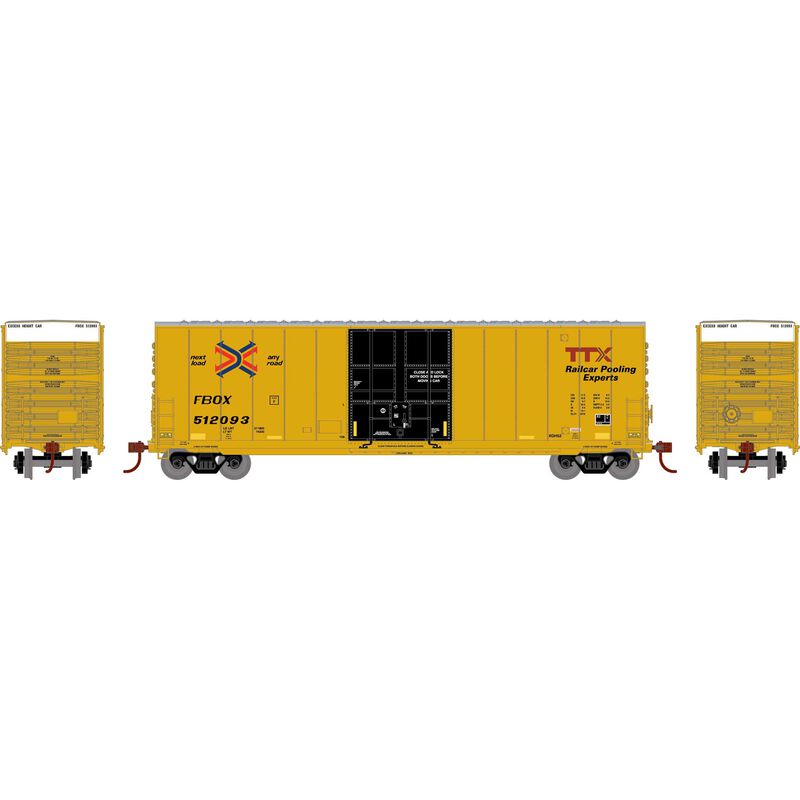 Roundhouse 1184 HO Scale 50' High Cube Smooth Side Box Car TTX FBOX 512093