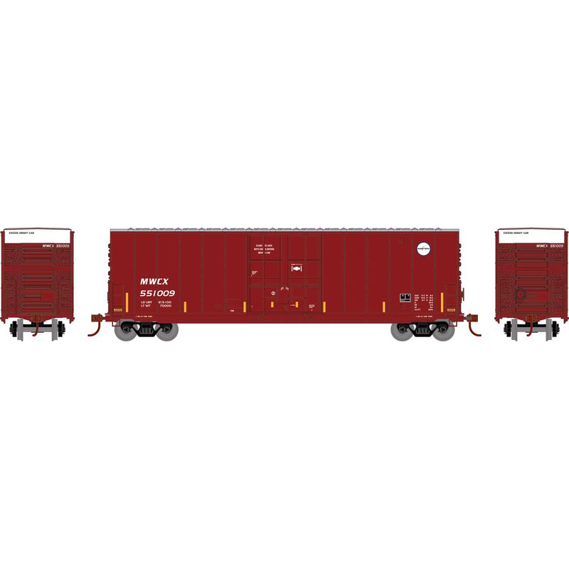 Roundhouse 1185 HO Scale 50' High Cube Smooth Side Box Car Midwest Railcar Corp MCWCX 551009