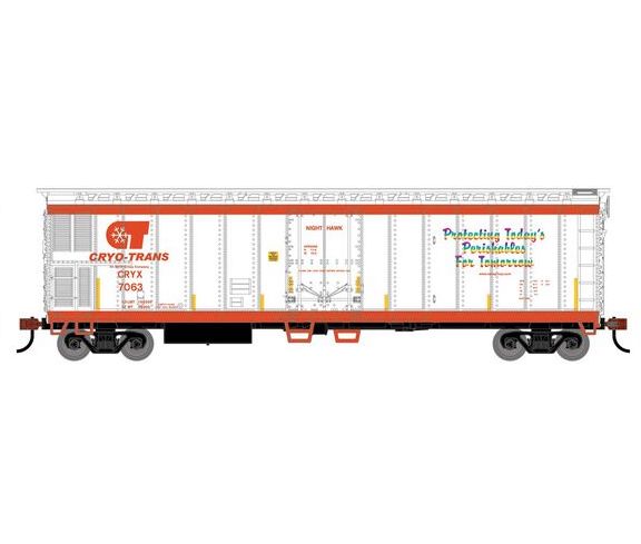 Roundhouse 1441 HO Scale 50' Mechanical Reefer Cryo-Trans CRYX “Night Hawk” 7063
