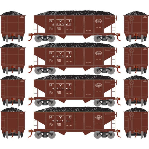 Roundhouse 50011 HO Scale 34' Ribbed Hopper w/Load New York Central NYC 4-Pack #1