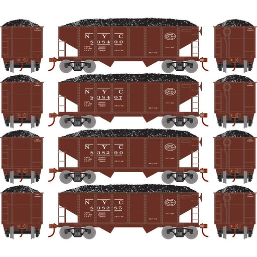 Roundhouse 50012 HO Scale 34' Ribbed Hopper w/Load New York Central NYC 4-Pack #2