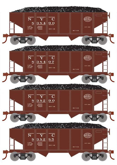 Roundhouse 50012 HO Scale 34' Ribbed Hopper w/Load New York Central NYC 4-Pack #2