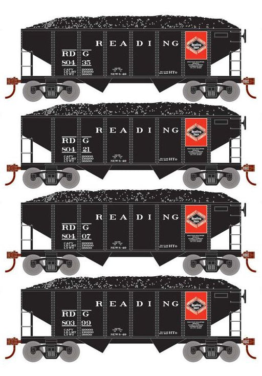 Roundhouse 50017 HO Scale 34' Ribbed Hopper w/Load Reading RDG 4-Pack #3