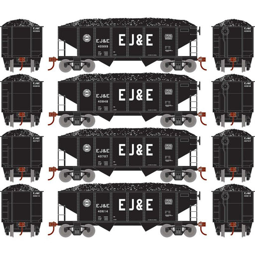 Roundhouse 50018 HO Scale 34' Ribbed Hopper w/Load EJ&E 4-Pack #1