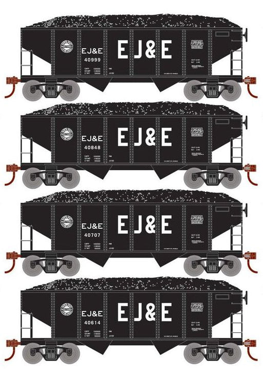 Roundhouse 50018 HO Scale 34' Ribbed Hopper w/Load EJ&E 4-Pack #1